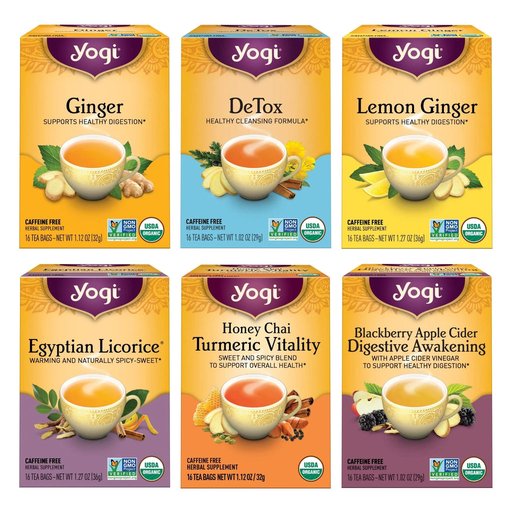 Tea Detox and Digest Variety Pack, Herbal Tea Bags, 6 Boxes of 16