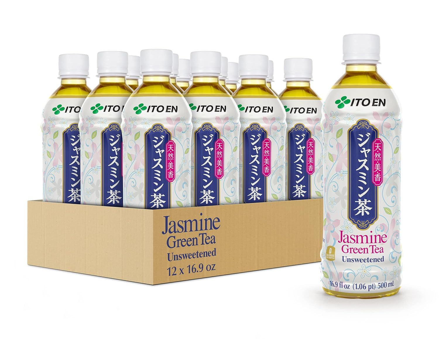 Jasmine Green Tea Unsweetened 16.9 Fluid Ounce (Pack of 12), 0 Calories…