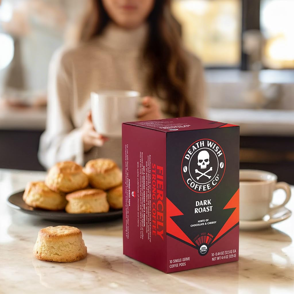 Death Wish Coffee Mixed Roast Variety Pack Coffee Pods, Organic, 30 Count | Fair Trade Arabica & Robusta, Medium Dark & Espresso Roasts, Bold & Balanced, Assorted