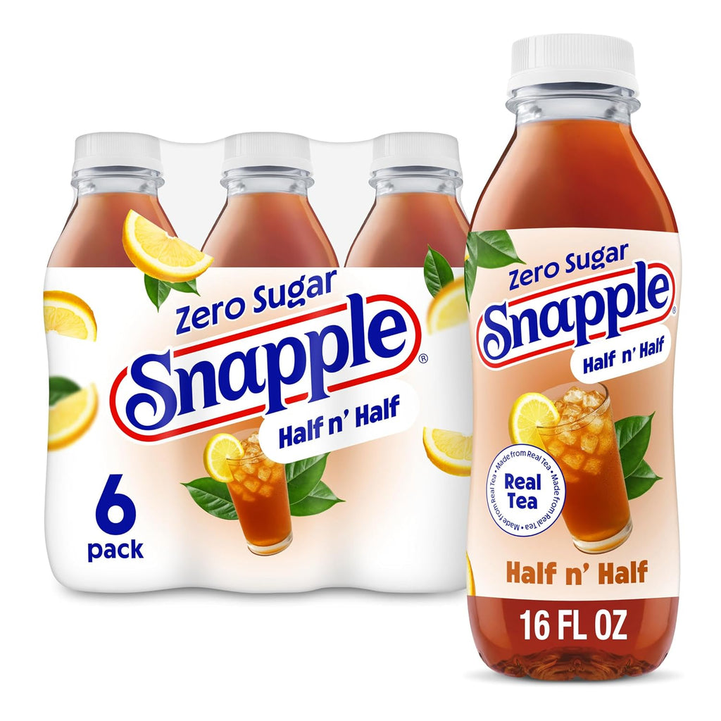 Zero Sugar Half 'N Half Tea, 16 Fl Oz Recycled Plastic Bottle, 6 Pack
