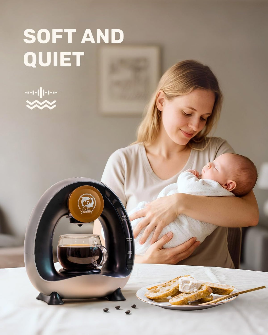 2-In-1 Mini Single Serve Coffee Maker for K-Cup Pods & Grounds | 1400W for 20S Preheat＆90S Brew, 4-8Oz Brew Sizes,20G Capacity, Bpa-Free,5" Slim Compact for Home, Office, Rv&Dorm, Gery