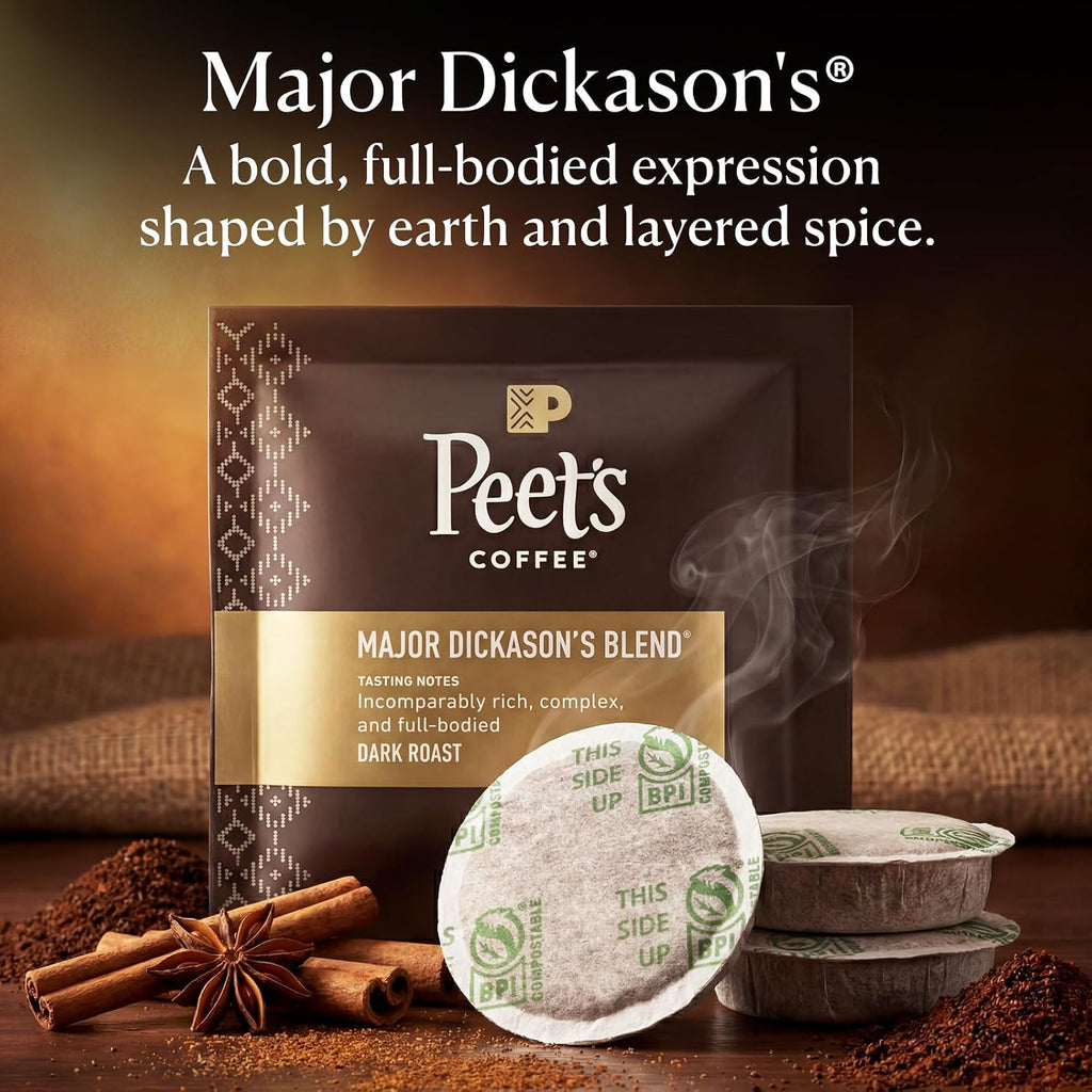 Peet’S Major Dickason’S & Domingo Coffee Pods – 32 Count (2 Packs of 16) – Dark Roast & Medium Roast Variety Pack with Bold, Smooth Flavor – Compatible with Pelecom Coffee Machines – Peet’S Coffee Pods