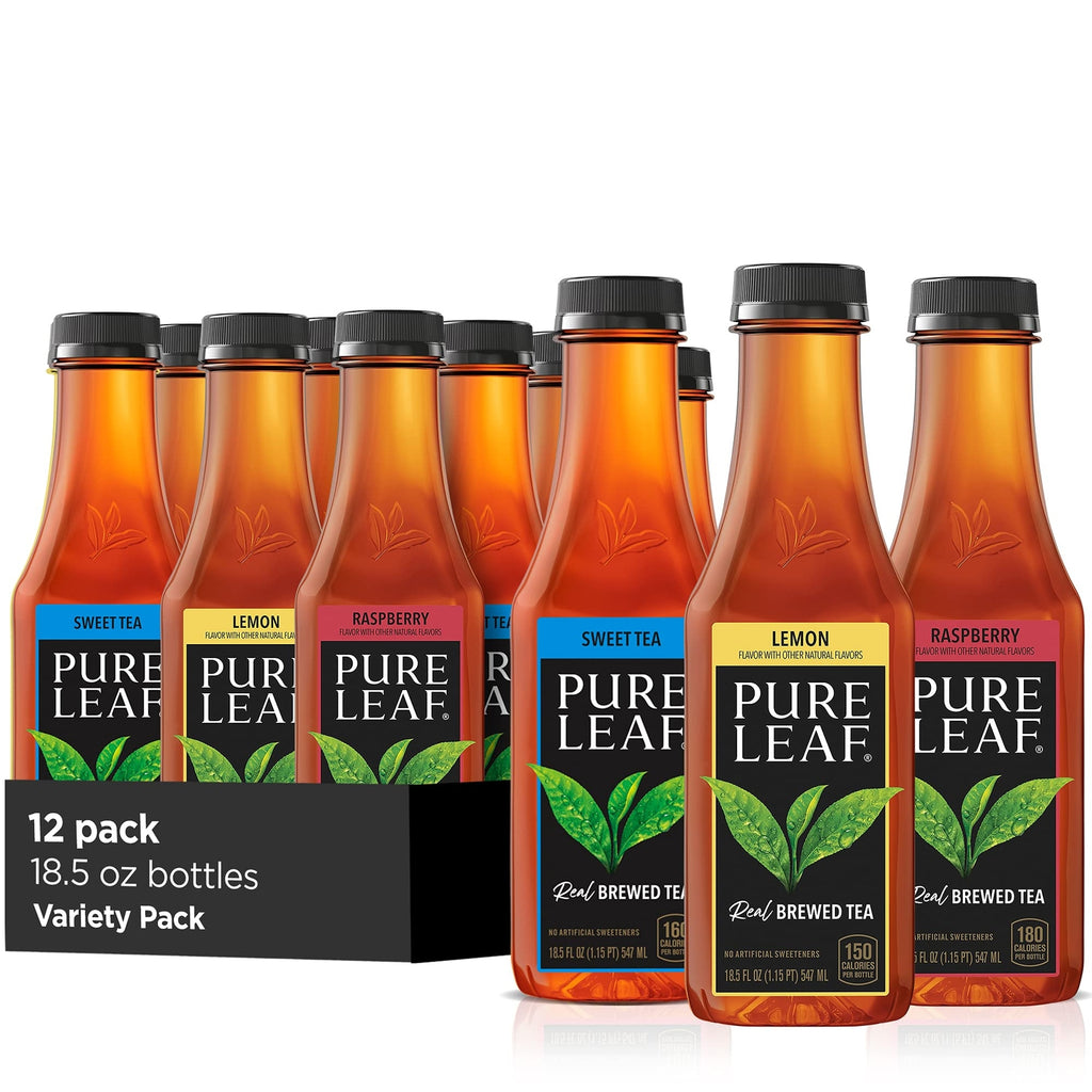 Pure Leaf Iced Tea Variety Pack 12 Bottles 18.5 Fl Oz Sweet Raspberry Lemon