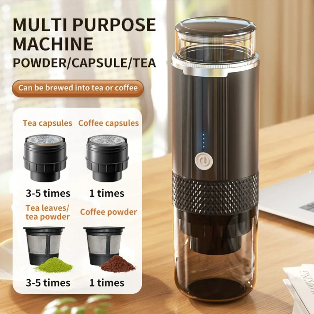 Electric Capsule Grind-And-Brew Coffee Maker Portable Coffee Maker Compatible with Ground Coffee and K-Cup Pods