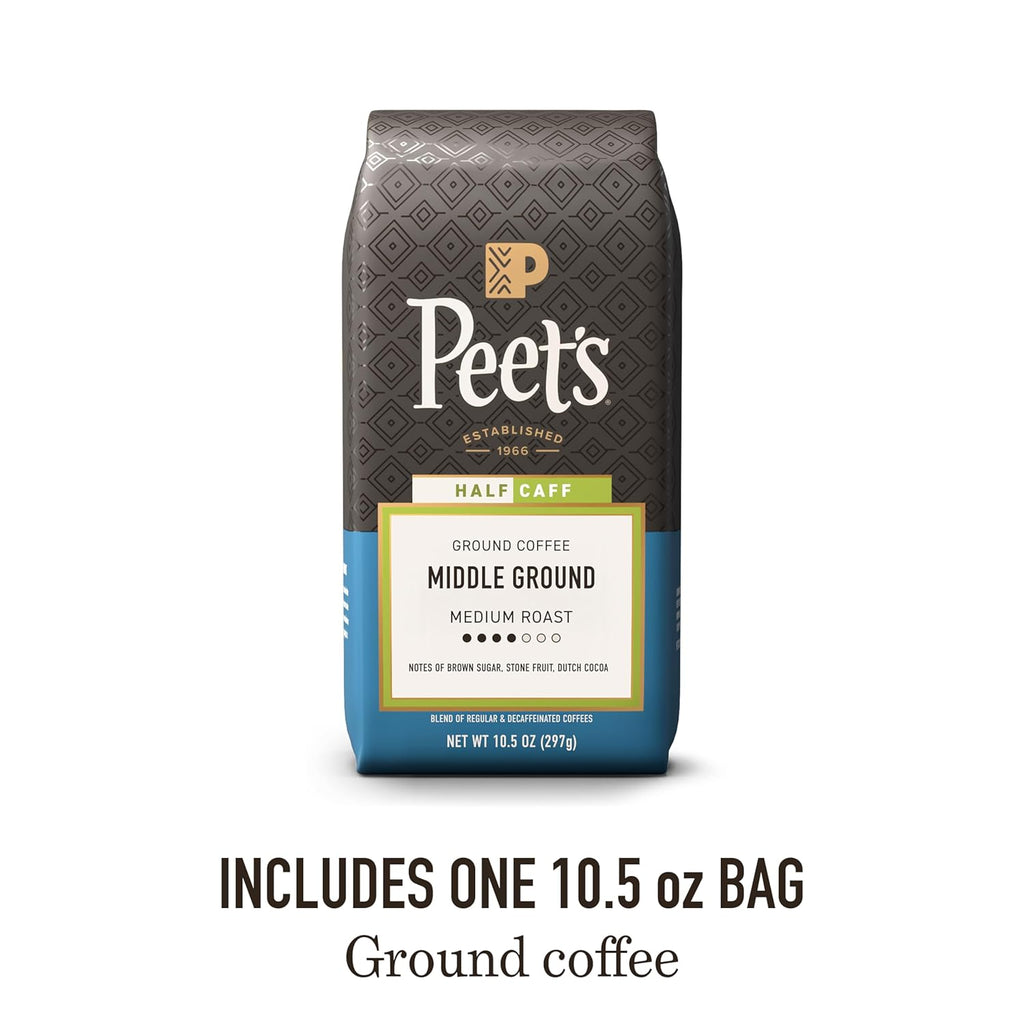 Peet'S Coffee Medium Roast Ground Coffee - Middle Ground, 10.5Oz Bag (Pack of 2)
