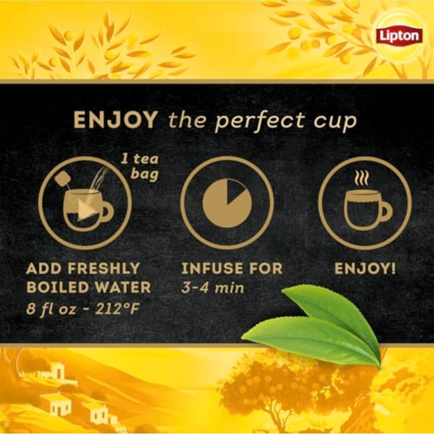 Lipton Peach Mango Black Tea Pyramid Bags, 80 Total Bags (20 Count 4-Pack) | Flavored Caffeinated Hot Tea with Real Greek Peach Pieces and Mango Flavor Rainforest Alliance Certified