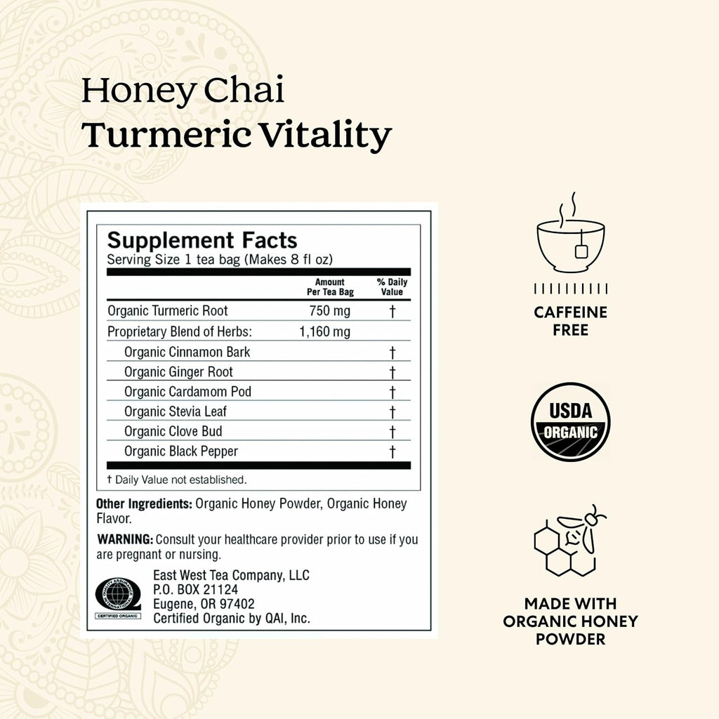 Detox & Wellness Variety Pack, 16 Tea Bags (4 Pack) | Organic Caffeine-Free Cleansing Teas with Honey Chai Turmeric Vitality and Detox, Ayurvedic Spice Blends