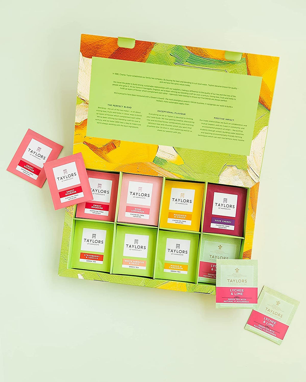 Assorted Green & Herbal Teas Sampler, Variety Pack Gift Box, Individually Wrapped Bags, 48 Count (Pack of 1), Premium Green & Herbal Teas, Mixed Caffeinated & Caffeine-Free Selection, 48 Teabags