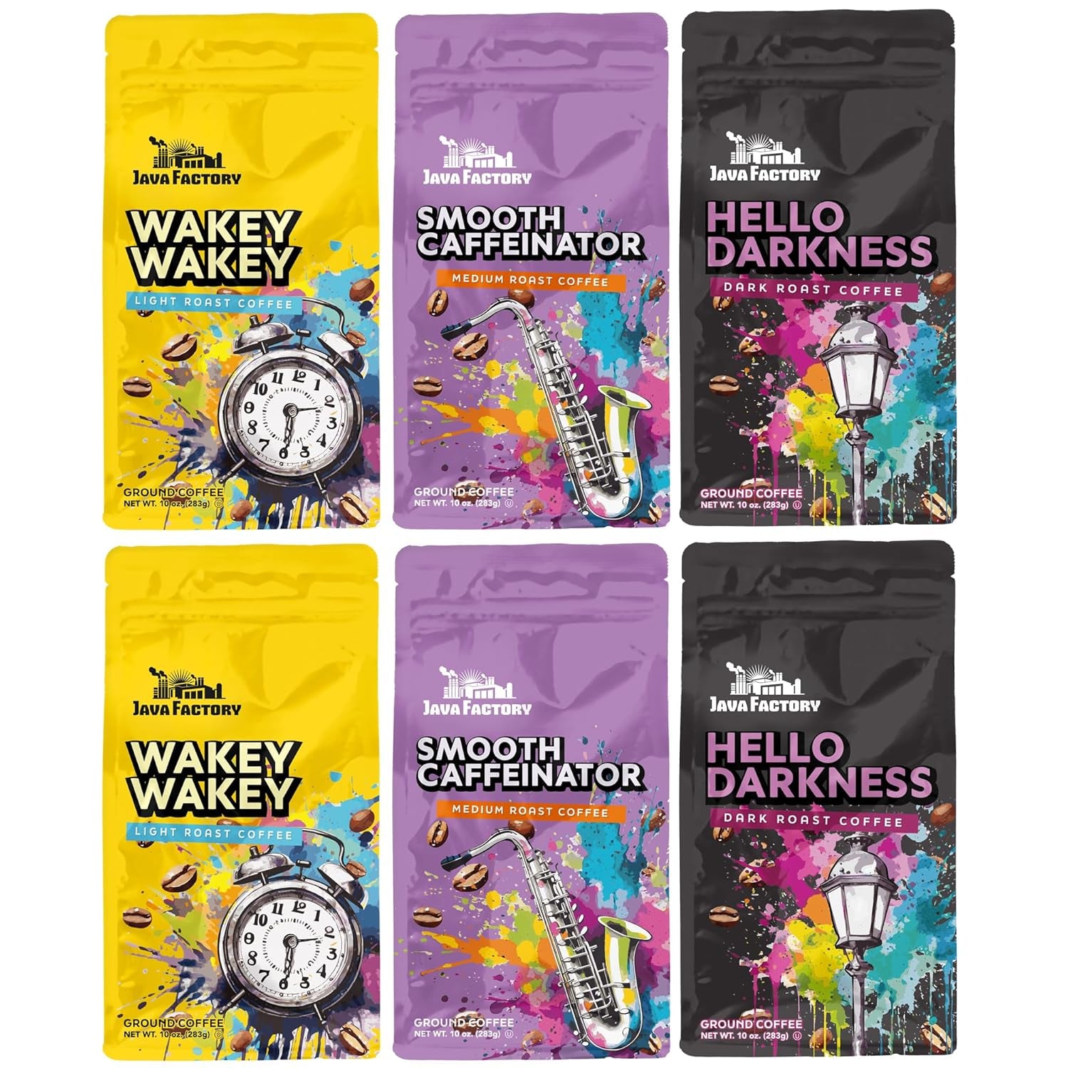 Ground Coffee - Regular Roast Variety Pack, 100% Arabica Beans, Smooth Flavor, Premium Coffee Bag, Rich Taste,10 Ounce (Pack of 6)