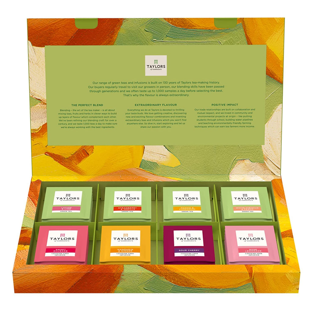 Assorted Green & Herbal Teas Sampler, Variety Pack Gift Box, Individually Wrapped Bags, 48 Count (Pack of 1), Premium Green & Herbal Teas, Mixed Caffeinated & Caffeine-Free Selection, 48 Teabags