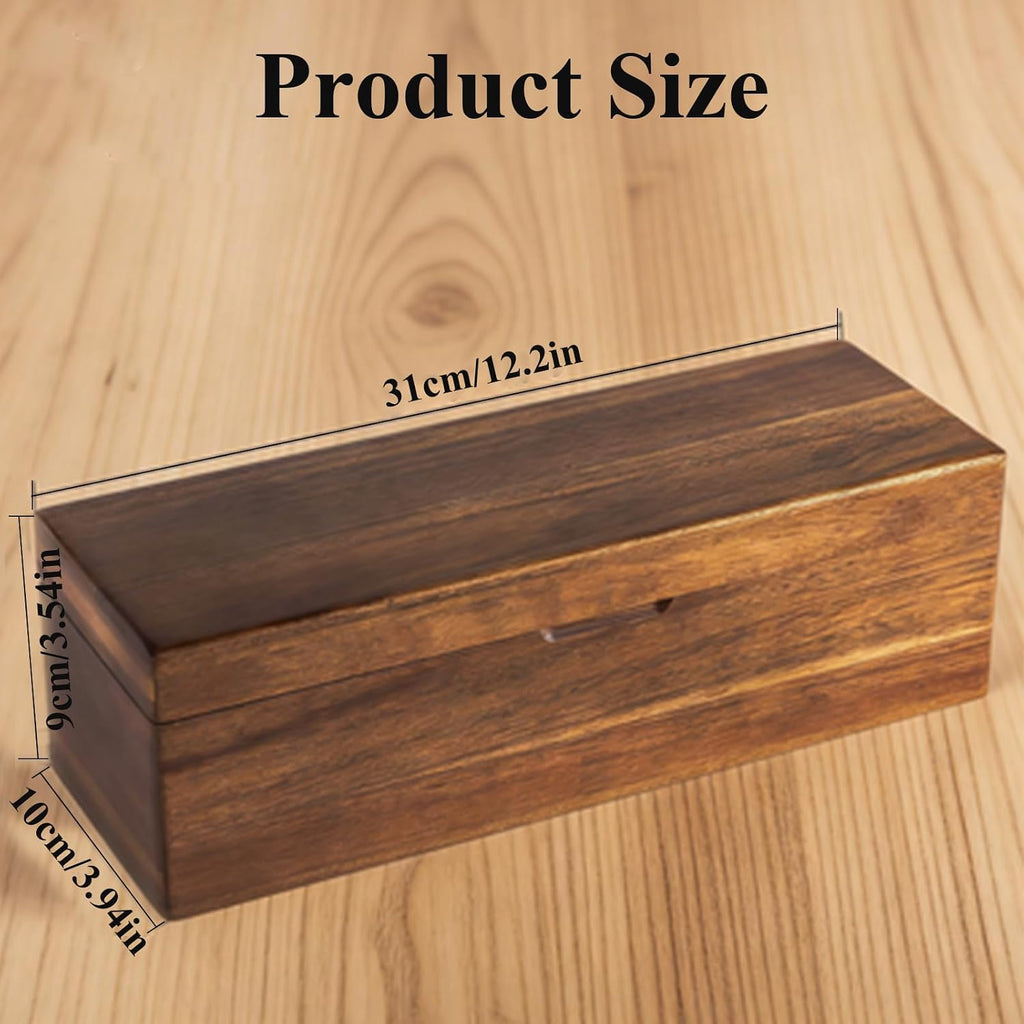 Wooden Tea Bag Organizers with 4 Compartments Tea Packet Storage Boxes & Display Caddy Tea Bag Holder for Countertop Storage