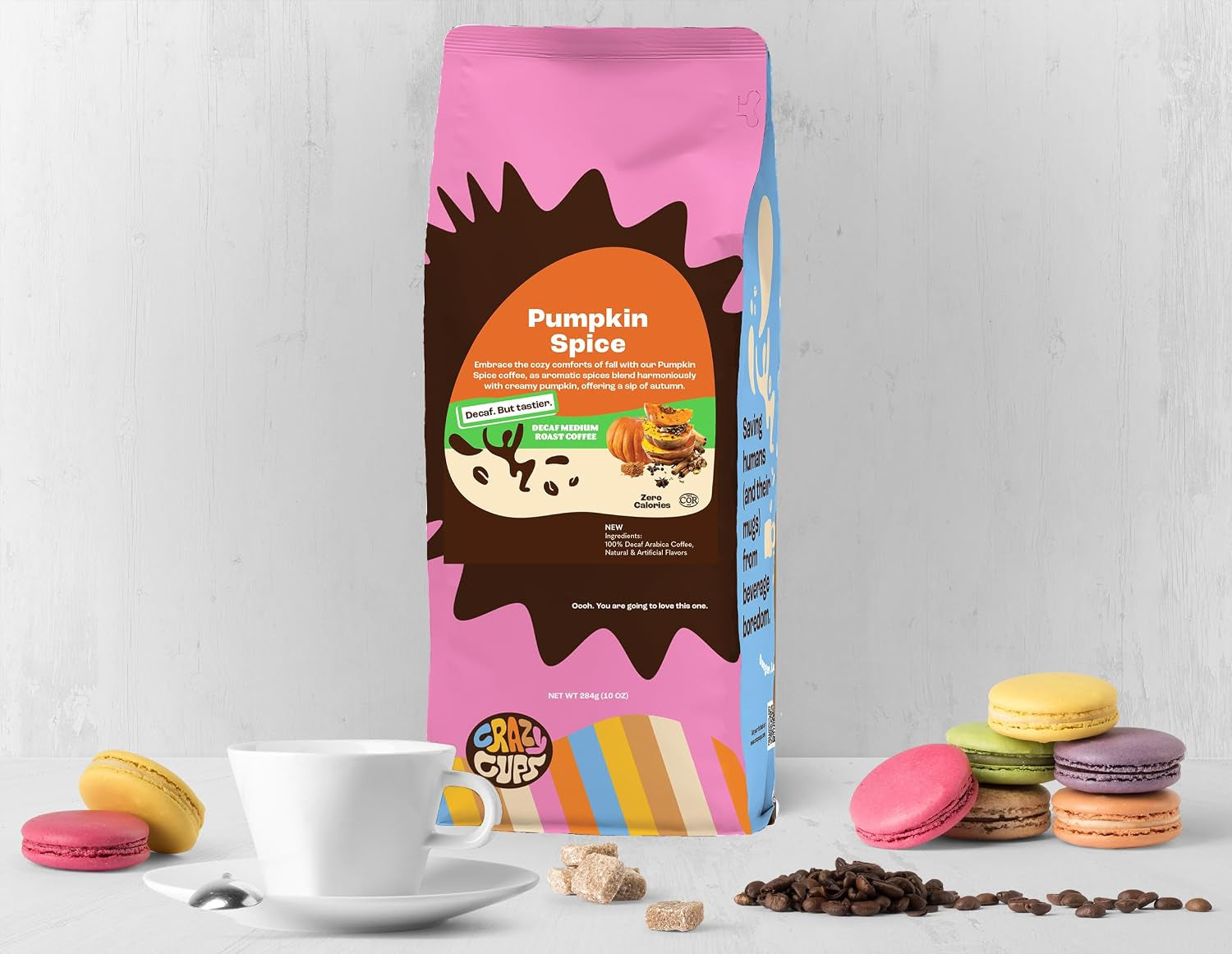 Decaf Flavored Ground Coffee Variety Pack, Includes Cinnamon French Toast, Caramel Vanilla and Pumpkin Spice, in 10 Oz Bags, for Brewing Flavored Hot or Iced Decaf Coffee, Variety 3 Pack
