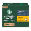 (6 Pack)  by Nespresso Vertuo, Espresso Light and Dark Roast Nespresso Pods, 120 Count