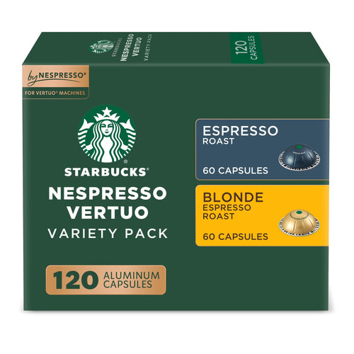 (6 Pack)  by Nespresso Vertuo, Espresso Light and Dark Roast Nespresso Pods, 120 Count