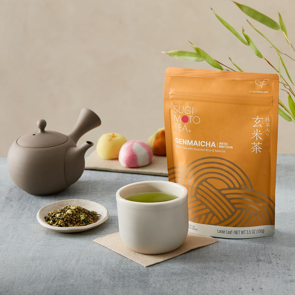 Japanese Genmaicha with Matcha Green Tea Loose Leaf 3.5 Oz (100 G) Pack of 3