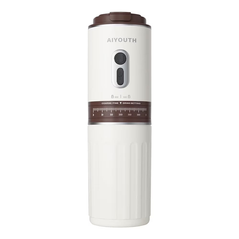 Portable Coffee Machine, 3 in 1 Cordless Electric Coffee Maker, Work with Capsule and Ground Coffee, Cold Brew and Heating Coffee Maker with 250Ml Cup-Grey