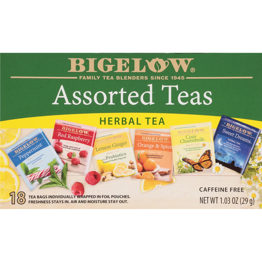 Bigelow, Assorted Herbal Caffeine Free Tea Bags, 18 Count