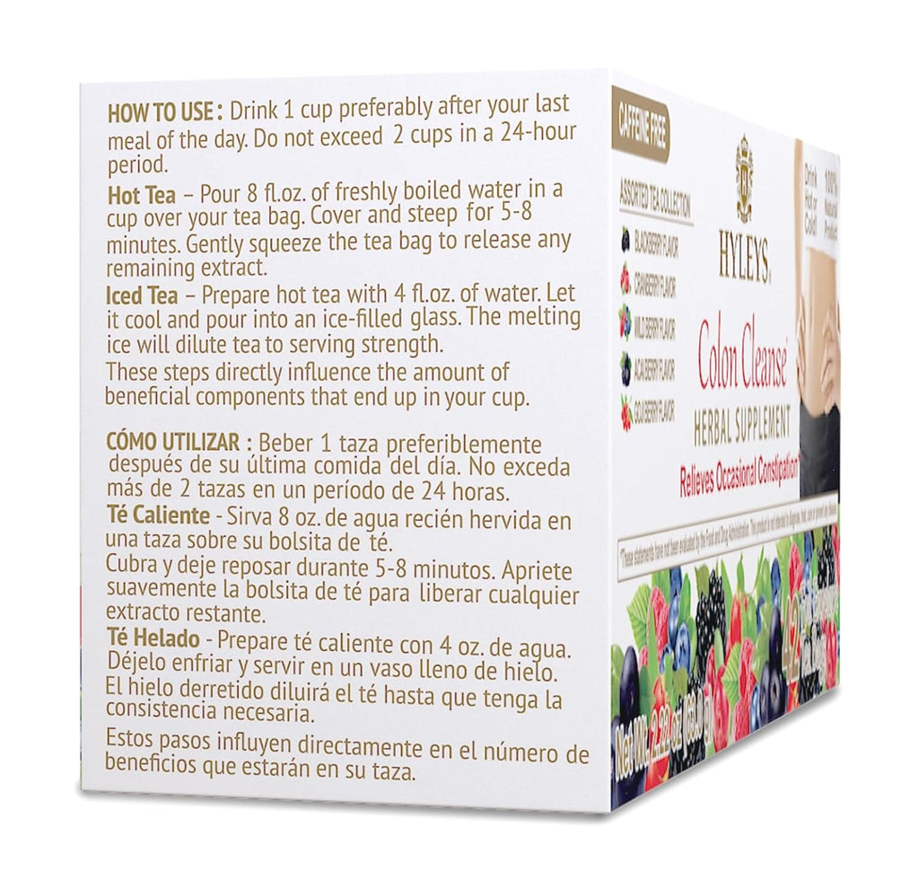 Colon Cleanse Tea, Assorted, 42 Individually Wrapped Herbal Tea Bags | Herbal Detox Tea with Senna, Fennel & Ginger, Supports Digestion, Regularity & Gut Reset, Caffeine Free, Gluten Free