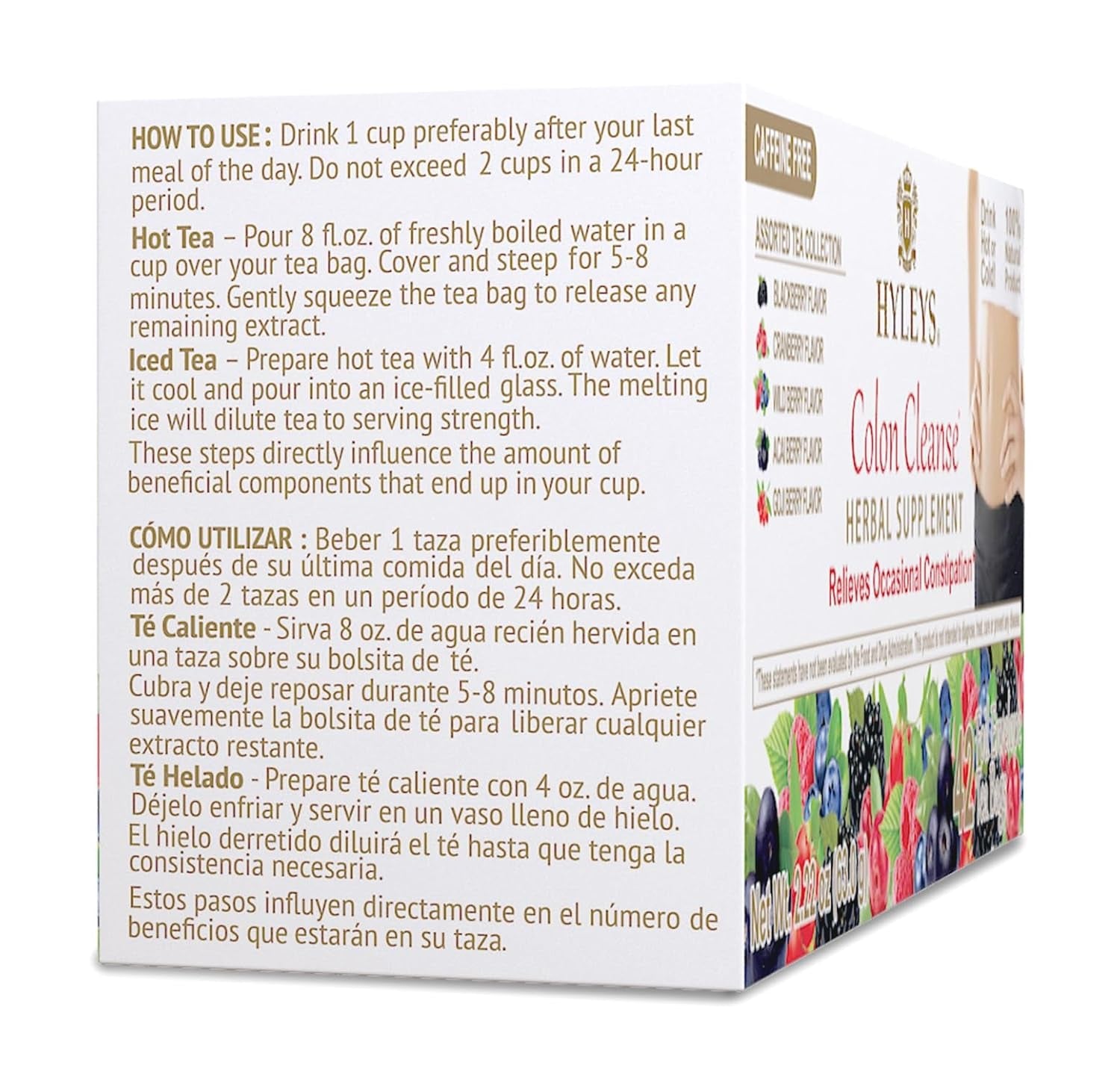 Colon Cleanse Tea, Assorted, 42 Individually Wrapped Herbal Tea Bags | Herbal Detox Tea with Senna, Fennel & Ginger, Supports Digestion, Regularity & Gut Reset, Caffeine Free, Gluten Free