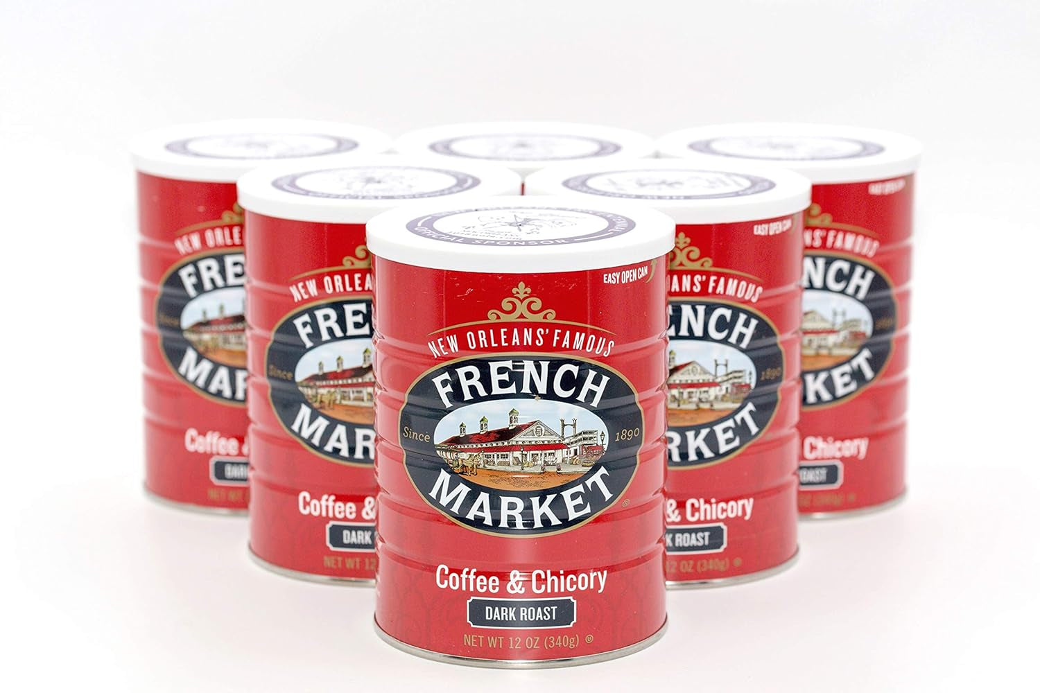 Coffee & Chicory Dark Roast Ground Coffee, 12Oz Can (Pack of 6)