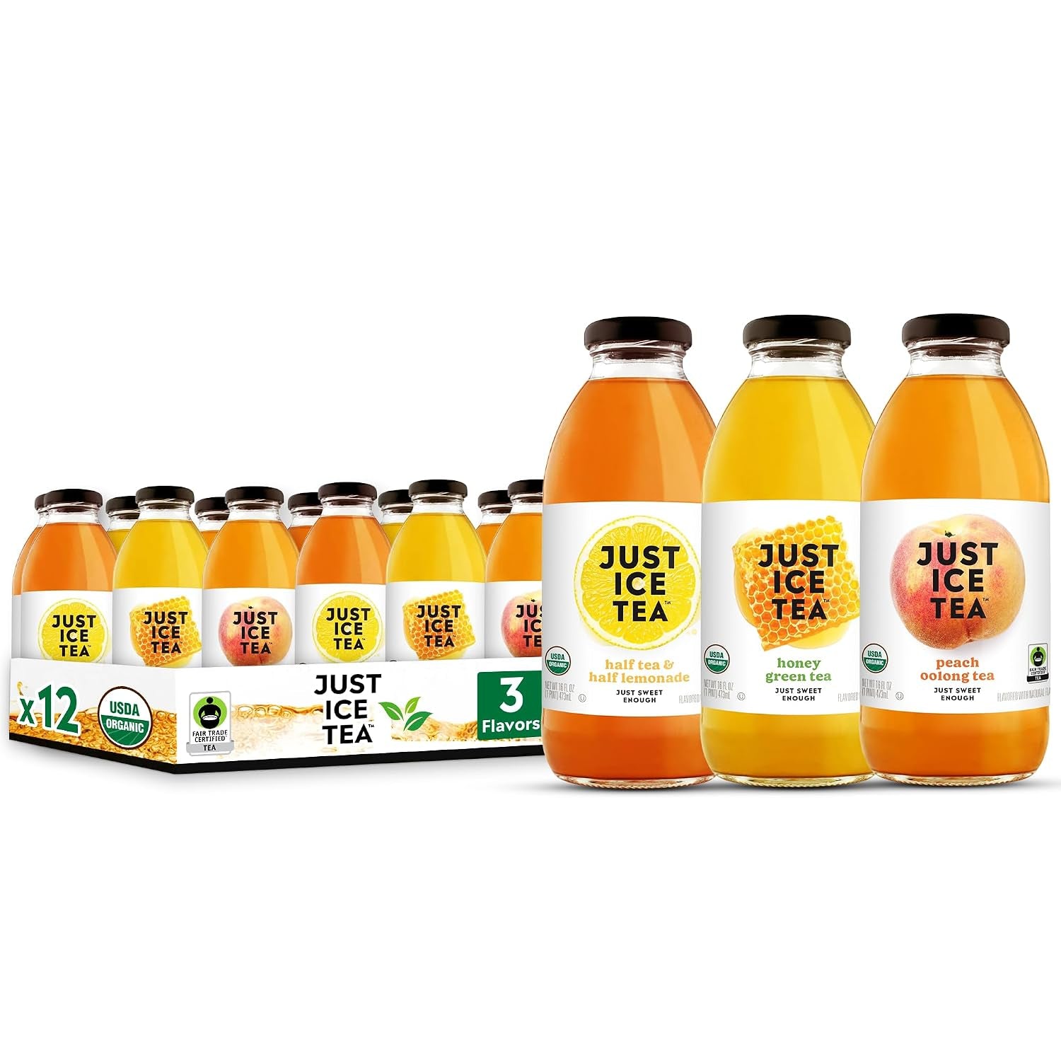 Organic Iced Tea, 16 Fl Oz Glass Bottles