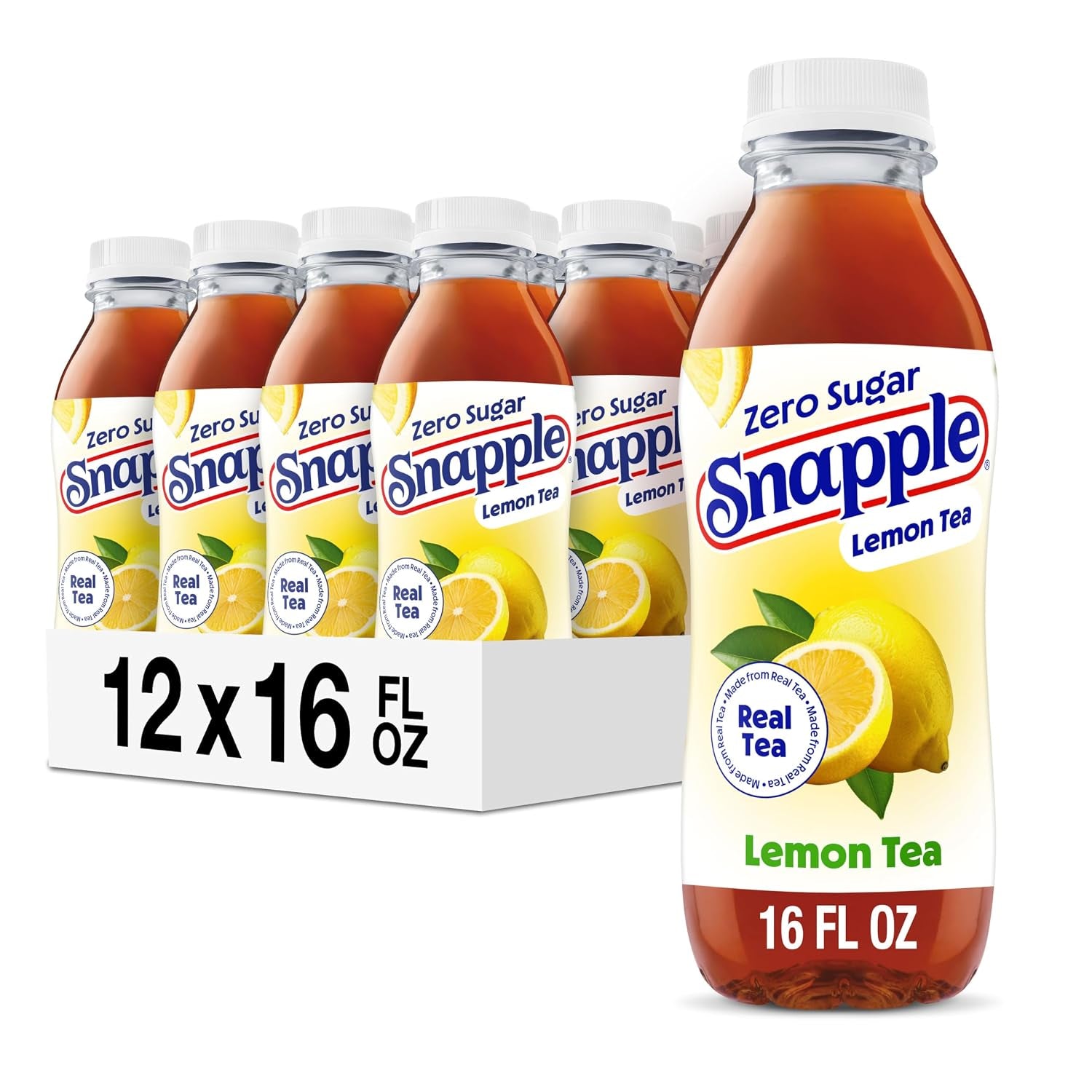 Zero Sugar Lemon Iced Tea, 16 Fl Oz, Pack of 12