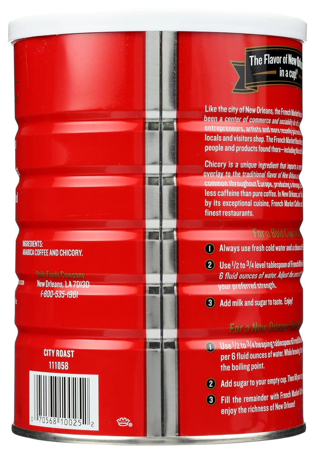 Coffee & Chicory Dark Roast Ground Coffee, 12Oz Can (Pack of 1)