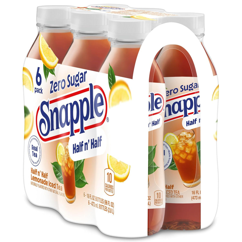 Zero Sugar Half 'N Half Tea, 16 Fl Oz Recycled Plastic Bottle, 6 Pack