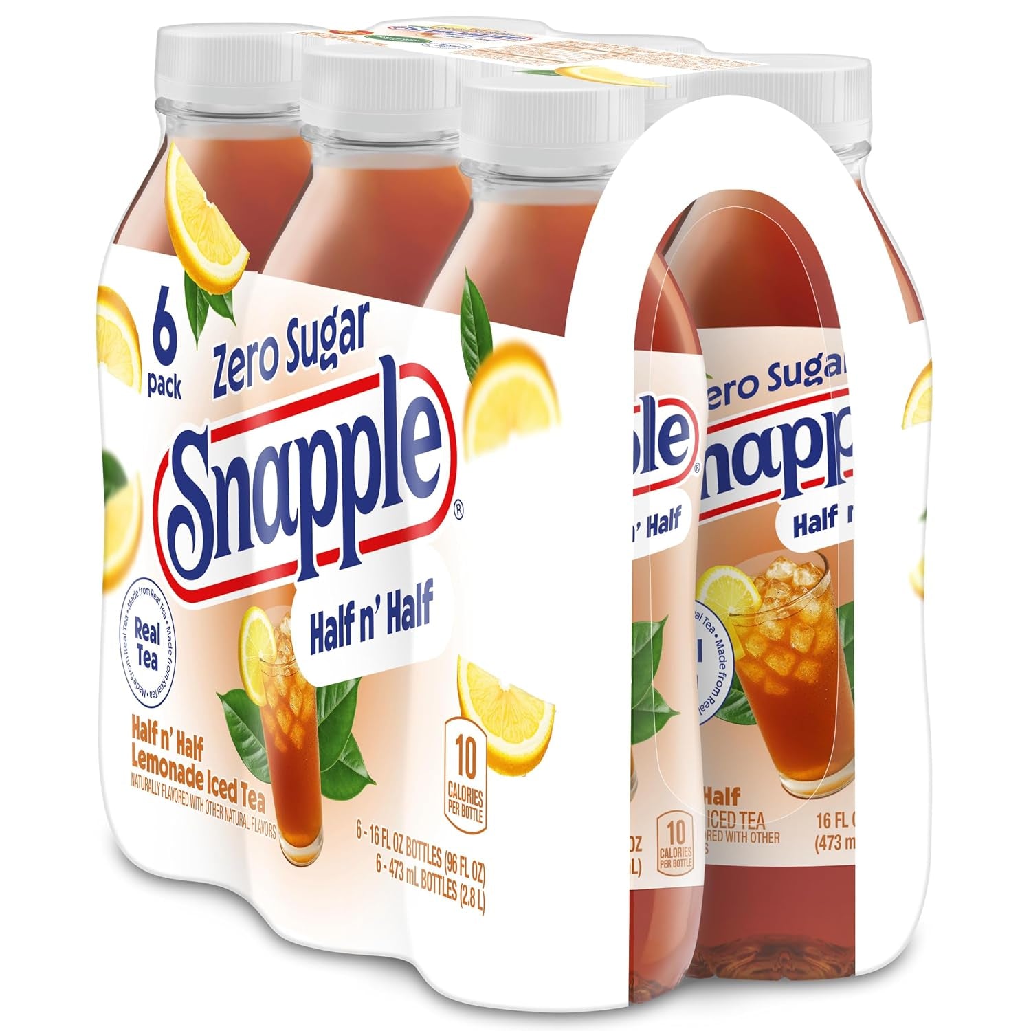 Zero Sugar Half 'N Half Tea, 16 Fl Oz Recycled Plastic Bottle, 6 Pack