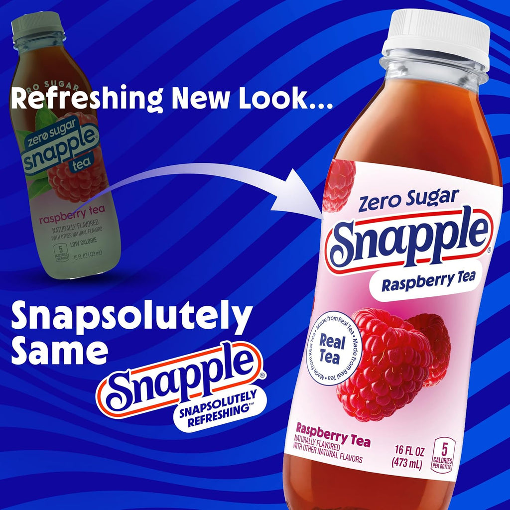 Zero Sugar Raspberry Tea, 16 Fl Oz Recycled Plastic Bottle, Pack of 12
