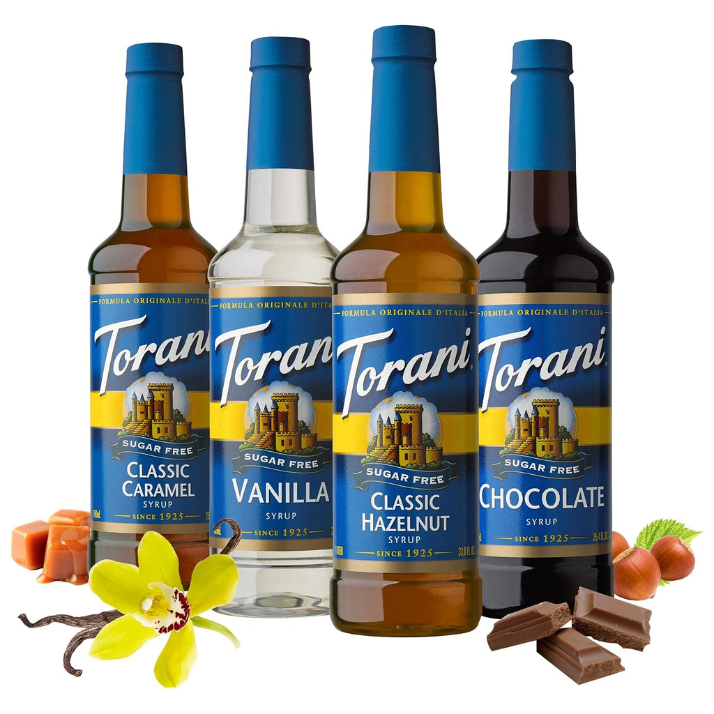 Sugar Free Flavored Drink Syrup Café Variety Pack, 25.4 Fl Oz 4 Pack