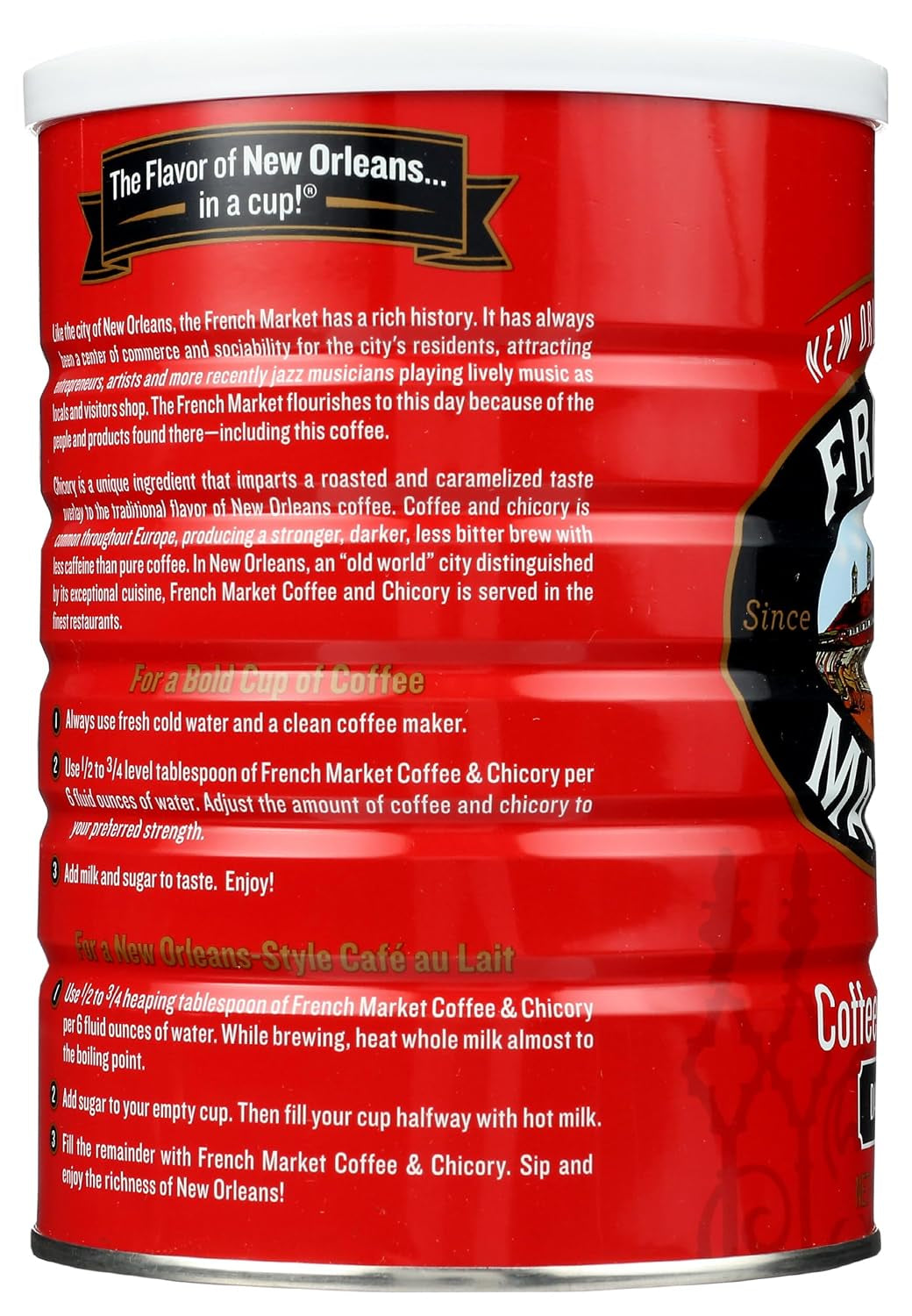 Coffee & Chicory Dark Roast Ground Coffee, 12Oz Can (Pack of 1)
