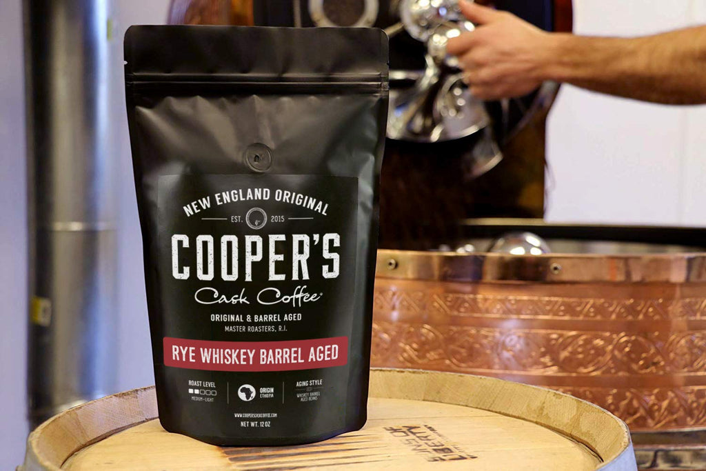 Bourbon & Whiskey Barrel Aged Coffee - Ground - 4 Bag Coffee Set - 4Oz and Single Origin Ethiopian Ground Coffee - 12 Oz