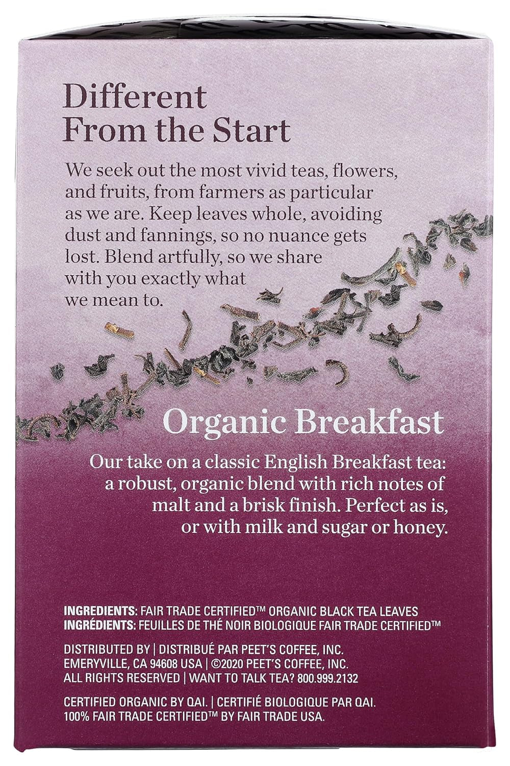 Tea Organic Breakfast Hand-Stiched Tea Bags, 15 Ct