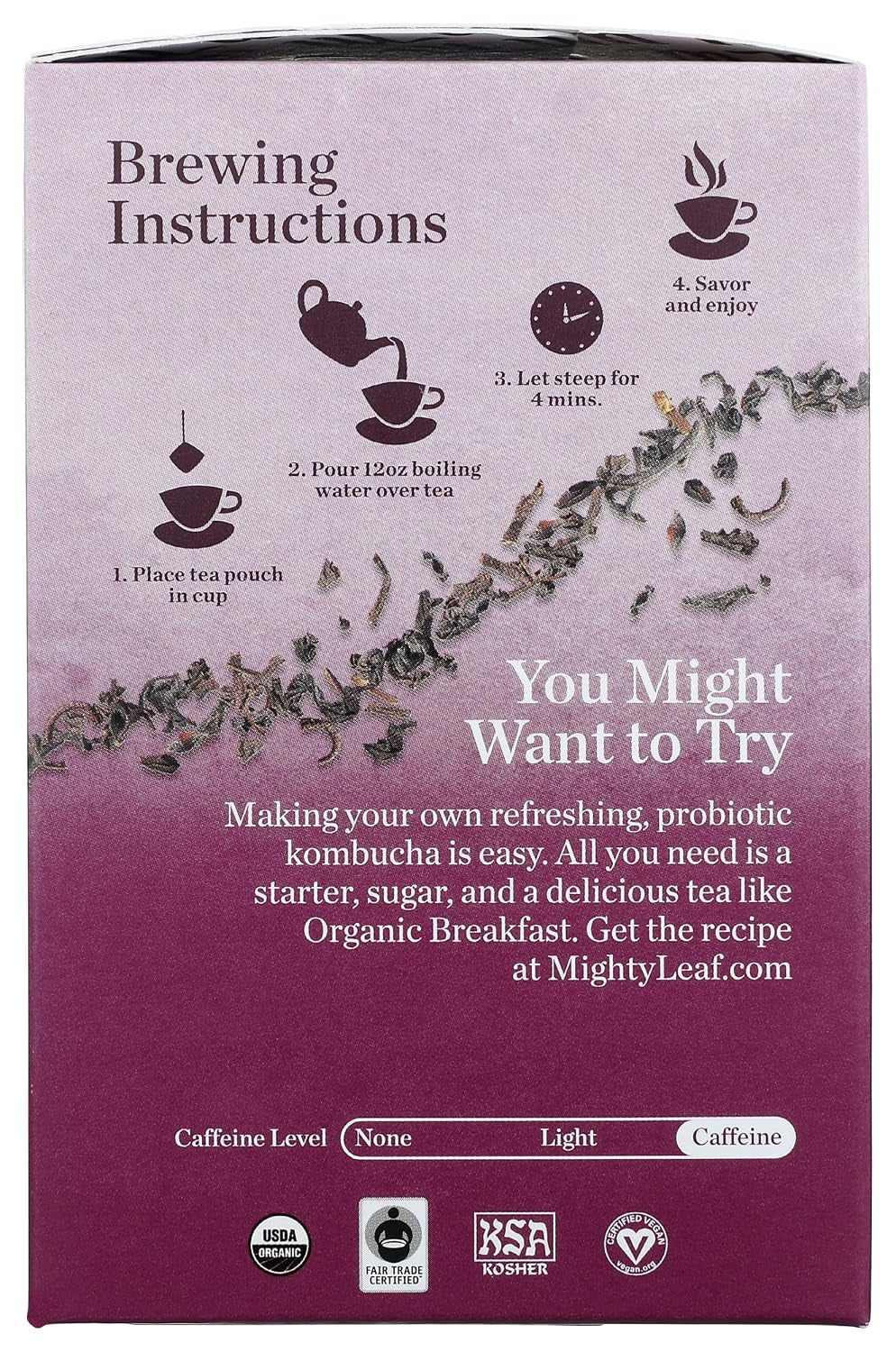 Tea Organic Breakfast Hand-Stiched Tea Bags, 15 Ct