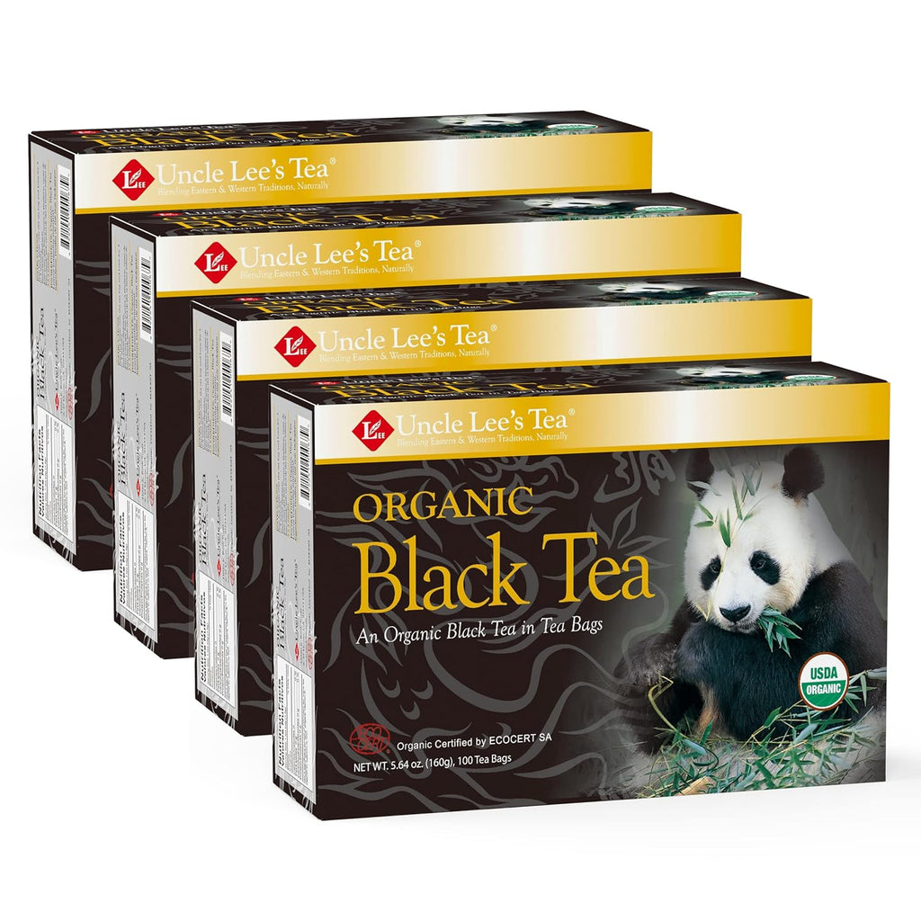 Organic Black Tea - Premium Tea, Full-Bodied, Caffeinated Coffee Alternative, Robust Black Tea Bags, Individually Wrapped 100 Count (Pack of 4)