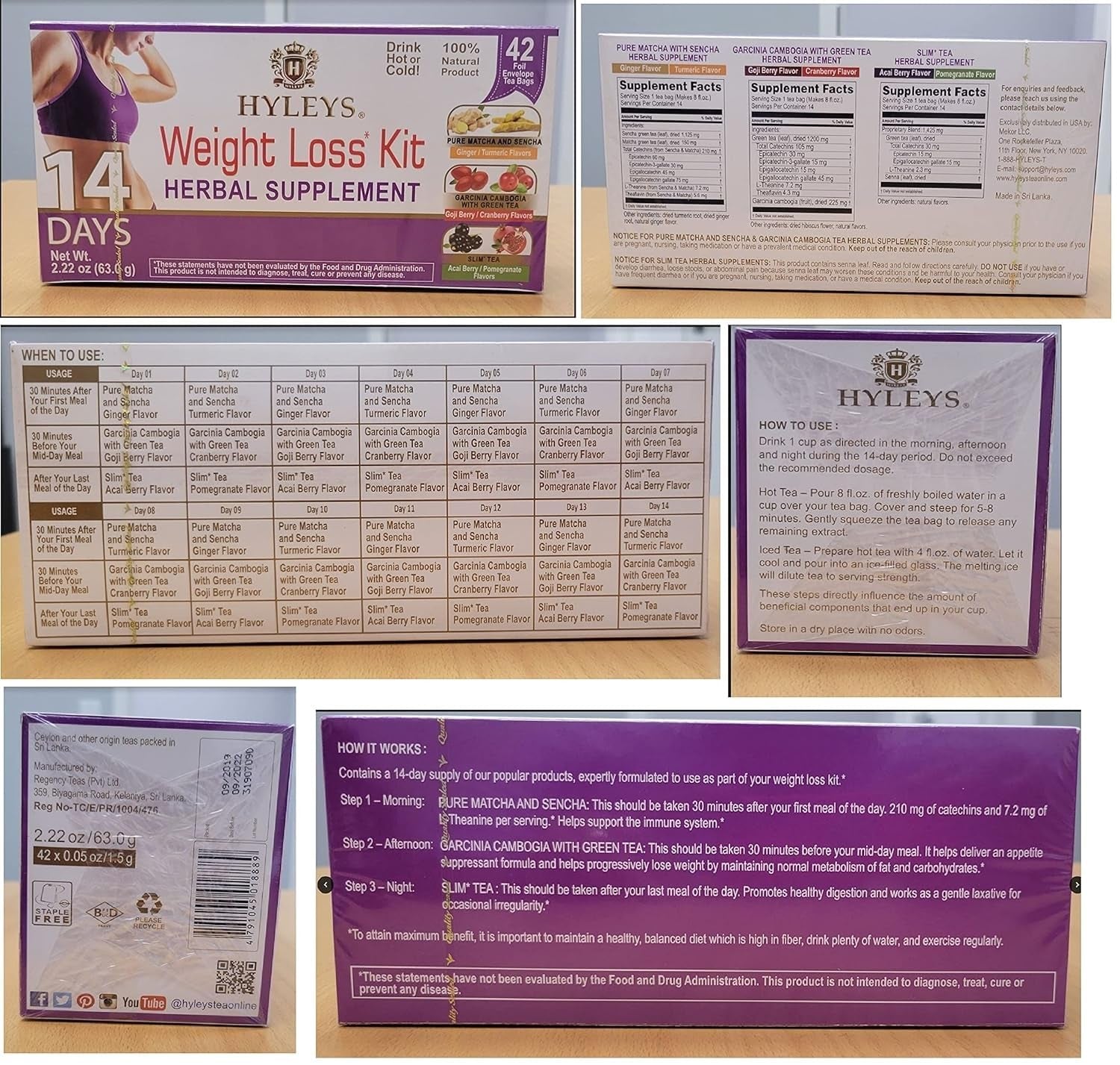 14 Day Weight Loss Tea, Garcinia & Matcha Green Tea, 42 Tea Bags