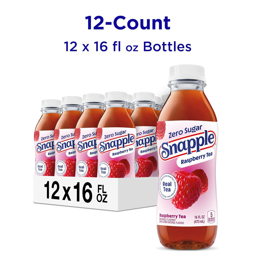 Zero Sugar Raspberry Tea, 16 Fl Oz Recycled Plastic Bottle, Pack of 12