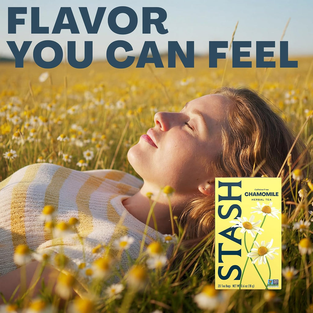 Tea Chamomile Herbal Tea - Naturally Caffeine Free, Non-Gmo Project Verified Premium Tea with No Artificial Ingredients, 20 Count (Pack of 6) - 120 Bags Total