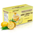 Natural Honey Lemon Ginger Herbal Tea 20 Sachet Packets Instant Beverage 18 Grams Made with Real Pure Honey, Fresh Ginger Root and Refreshing Lemon Citrus - Caffeine Free