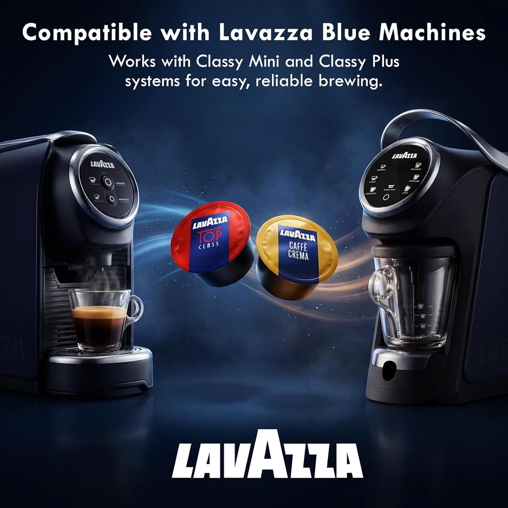 Blue Coffee Capsules Variety Pack – 100 Count (50 Pods Each) – Includes Top Class & Caffè Crema Blends – Compatible with  LB Espresso Machines Only – Premium Italian Coffee