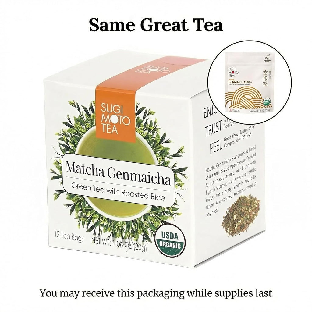Japanese Organic Genmaicha with Matcha Green Tea Bags 12 Count