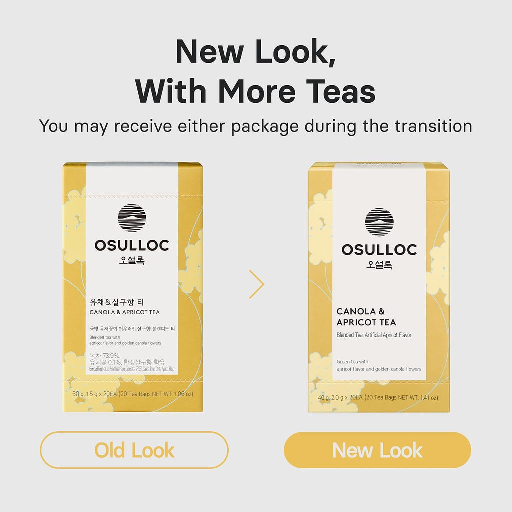 Canola & Apricot Tea (Aromatic Canola Flower & Apricot), Premium Blended Tea from Jeju, Tea Bag Series 20 Count