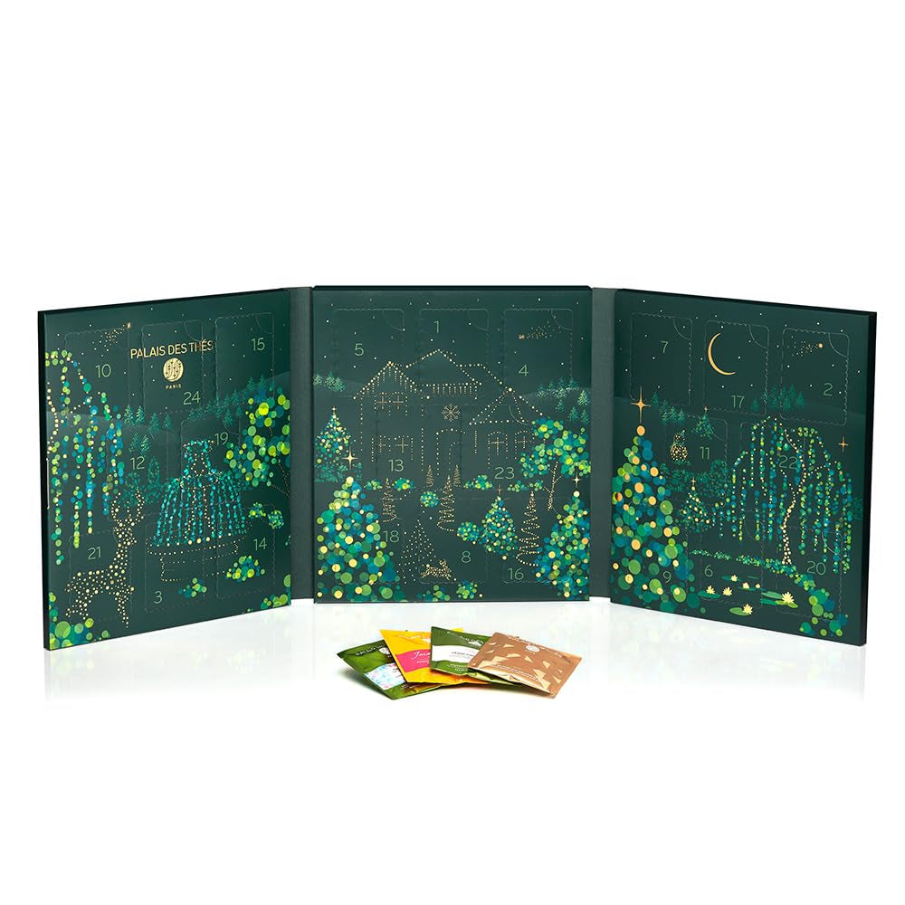- Tea Advent Calendar - Holiday Collection | 24 Premium French Delightful Tea Bags | Black, Green, Single Estate, Herbal & Rooibos Teas.
