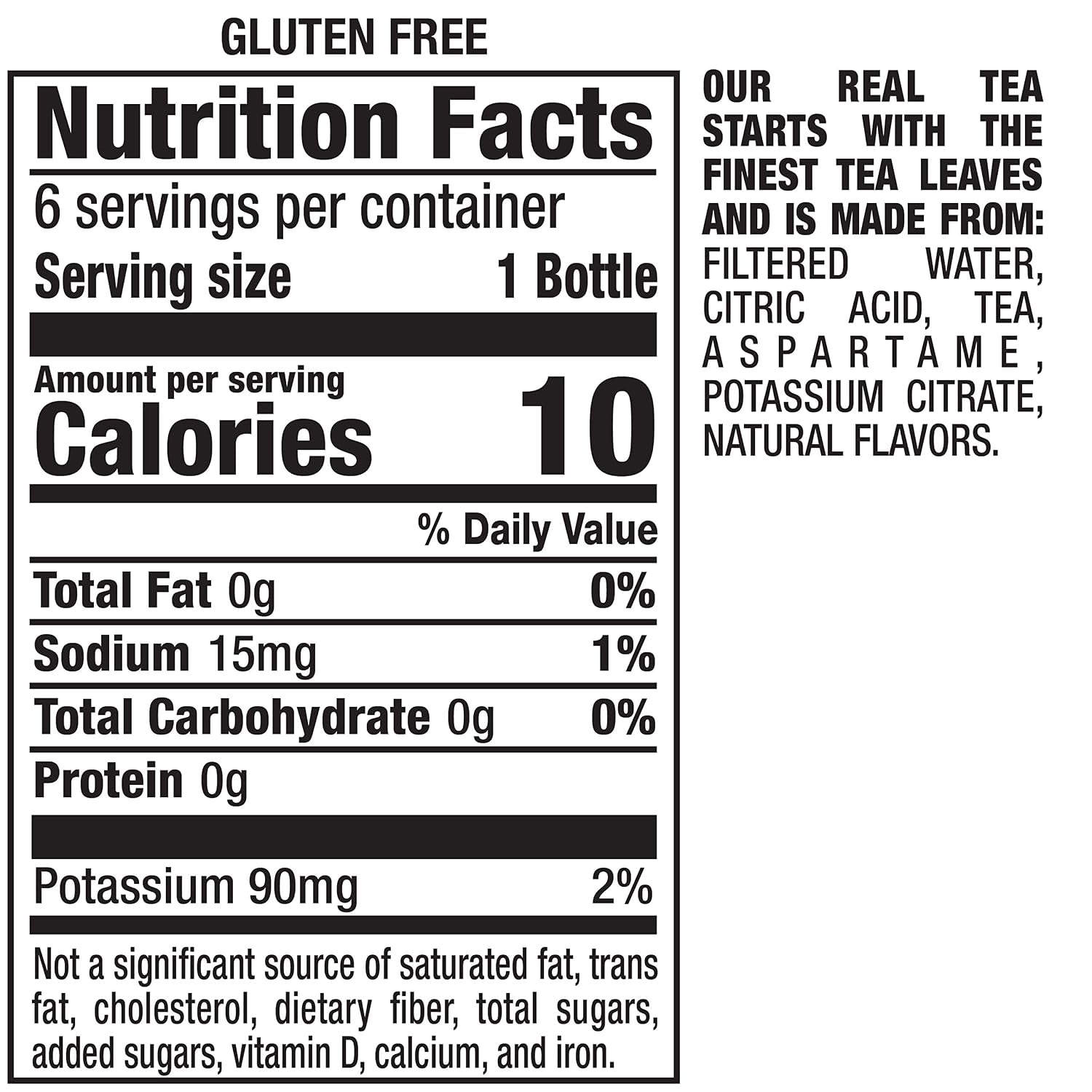 Zero Sugar Trop-A-Rocka Tea, 16 Fl Oz Recycled Plastic Bottle, 6 Pack