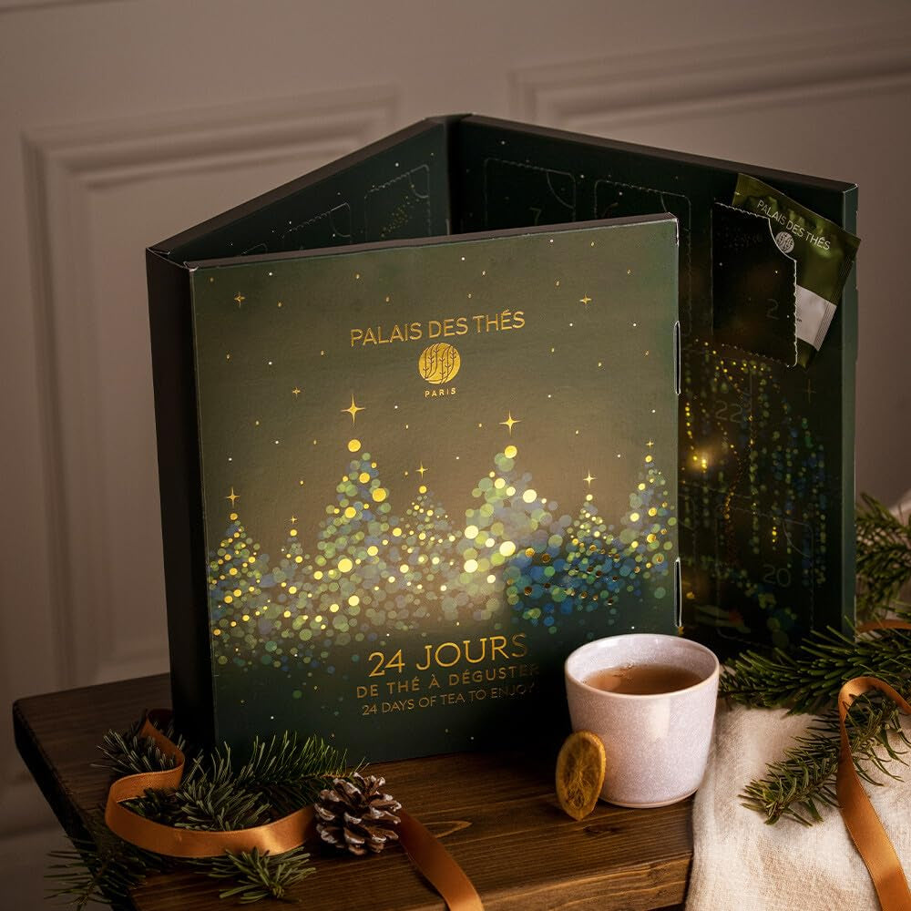 - Tea Advent Calendar - Holiday Collection | 24 Premium French Delightful Tea Bags | Black, Green, Single Estate, Herbal & Rooibos Teas.