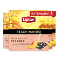 Lipton Peach Mango Black Tea Pyramid Bags, 80 Total Bags (20 Count 4-Pack) | Flavored Caffeinated Hot Tea with Real Greek Peach Pieces and Mango Flavor Rainforest Alliance Certified