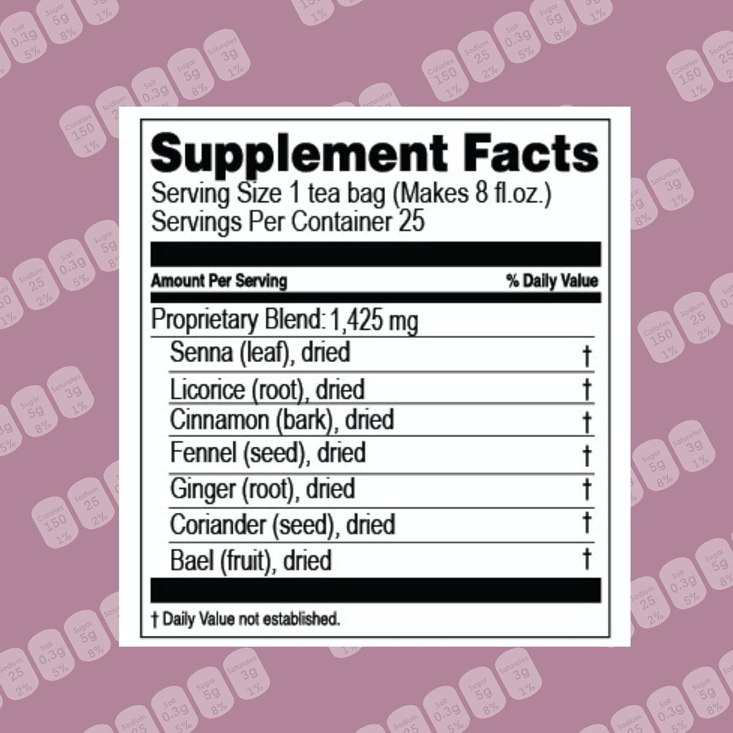 Colon Cleanse Tea, Acai Berry Flavor - 300 Individually Wrapped Herbal Tea Bags (12 Pack of 25) - Caffeine Free, Vegan