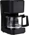 5 Cup Drip Coffee Maker with Glass Coffee Pot (0.8 Qt), Auto Shut-Off, Auto Pause, Removable Filter Basket, Matte Black