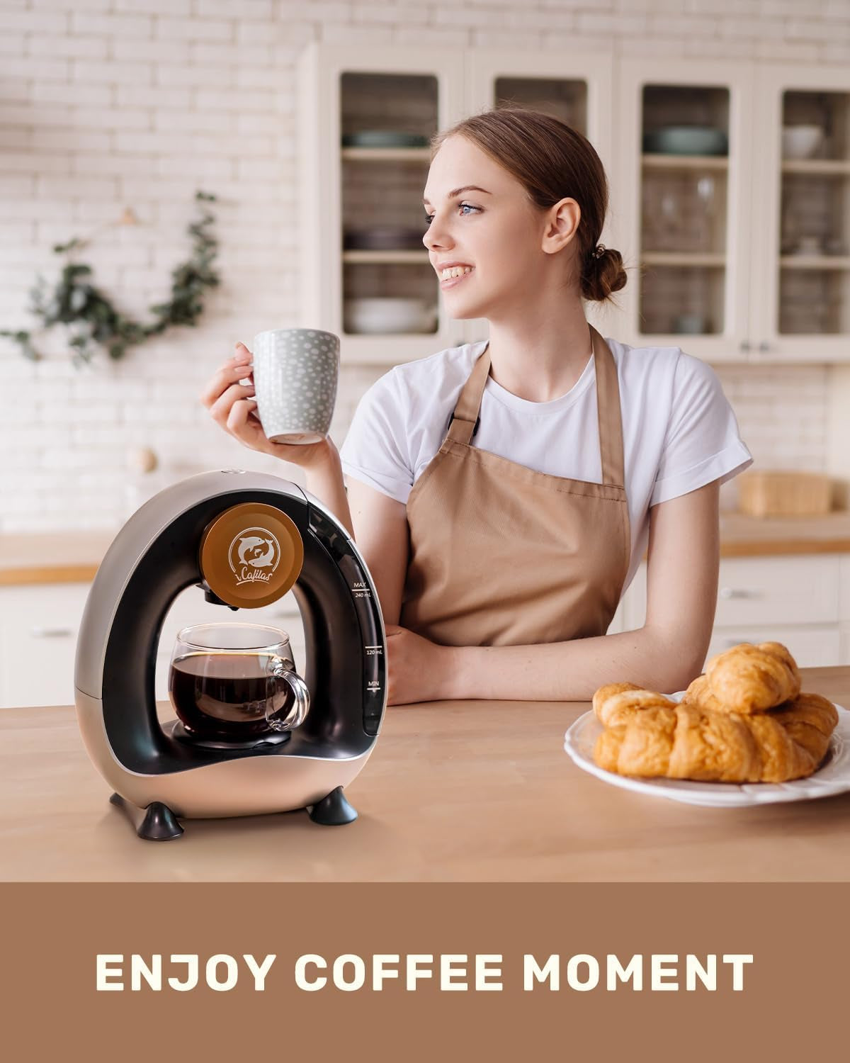 2-In-1 Mini Single Serve Coffee Maker for K-Cup Pods & Grounds | 1400W for 20S Preheat＆90S Brew, 4-8Oz Brew Sizes,20G Capacity, Bpa-Free,5" Slim Compact for Home, Office, Rv&Dorm, Gery